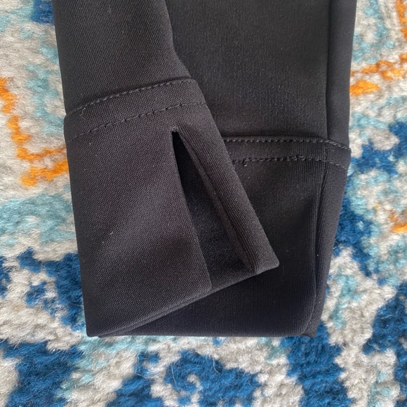 SOLD! Express Black Long Sleeve Collared V-Neck Tie Wrap Midi Dress 7/8 - Picture 10 of 16